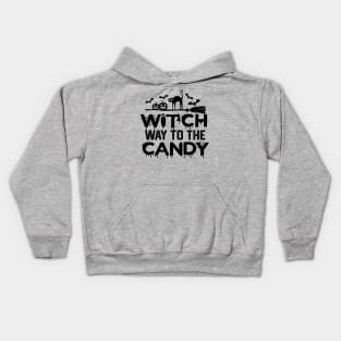 Humor Hlloween Candy hunt - Witch Way to The Candy Kids Hoodie